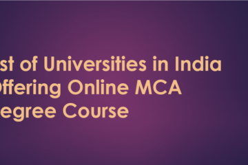 List of Universities in India Offering Online MCA Degree Course