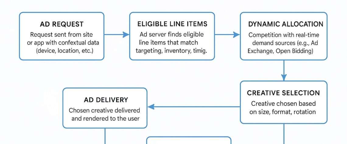 Google Ad Manager Ad Selection process infographic flowchart